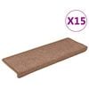 vidaXL Prostirke za stepenice 15 kom 65x21x4 cm smeđe pravokutne rubove