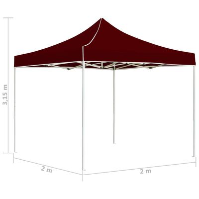 vidaXL Profesionalni sklopivi šator za zabave aluminijski 2x2 m bordo