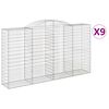 vidaXL Lučne gabionske ko&scaron;are 9 kom 300x50x160/180cm pocinčano željezo