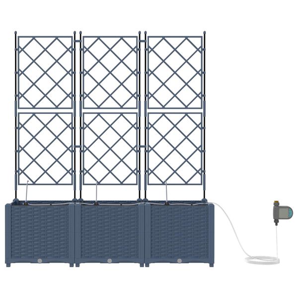 vidaXL Vrtna saksija 4 pcs Siva 120 x 120 x 142 cm Čelik