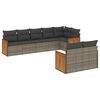 vidaXL 8-dijelni set vrtnih sofa od poliratana s jastucima sivi