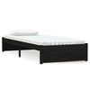 vidaXL Okvir za krevet od masivnog drva crni 75 x 190 cm mali