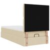 vidaXL Otomanski okvir kreveta s madraca krem 90x190cm od tkanine