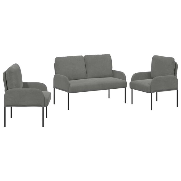 vidaXL Setovi sofa 3 pcs Tamno siva 115 x 56 x 80 cm &Scaron;perploča