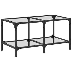 vidaXL Stolić s prozirnom staklenom povr&scaron;inom 78,5x40x40 cm čelik