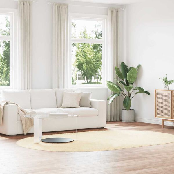 vidaXL Čupavi tepih s visokim vlaknima NAVARRA krem 300x200 cm