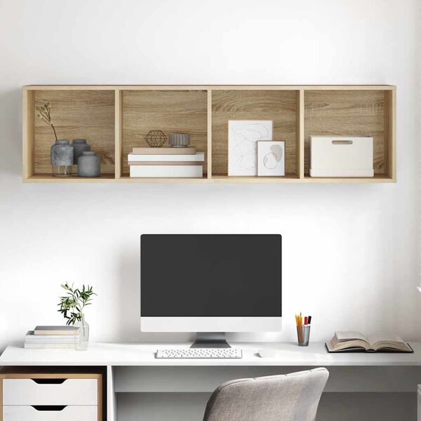 vidaXL Zidni TV ormarić boja hrasta 37x37x142,5 cm konstruirano drvo