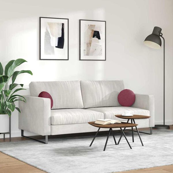 vidaXL Jastučići za sjedenje 2 pcs Vinska crvena &Oslash;30 x 13 cm tkanina