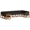vidaXL Set vanjskih sofa s jastukom 10 pcs Prirodna i crna