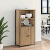 vidaXL Highboard Umjetnički hrast 62 x 36 x 121,5 cm Konstruirano drvo