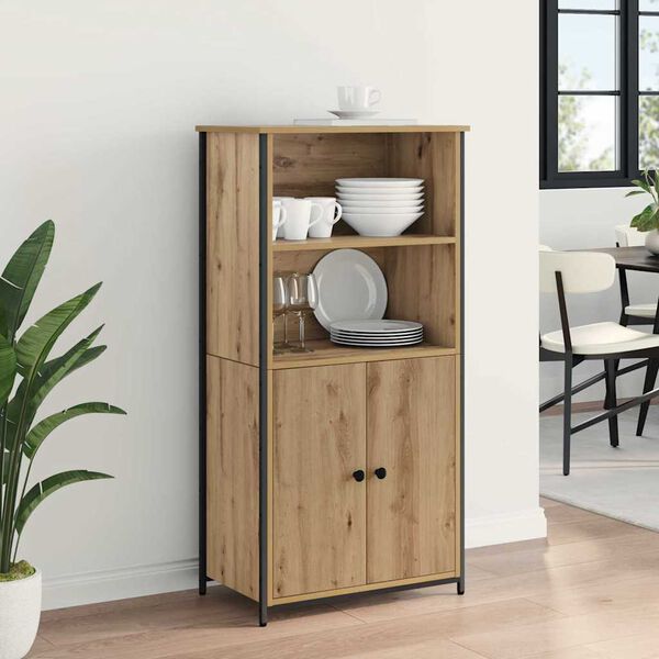 vidaXL Highboard Umjetnički hrast 62 x 36 x 121,5 cm Konstruirano drvo