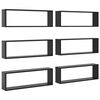 vidaXL Kockaste zidne police 6 kom sjajne sive 80x15x26,5 cm drvene
