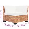 vidaXL Sofa Set 18 kom Prirodni Ratan