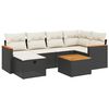 vidaXL 7-dijelni set vrtnih sofa od poliratana s jastucima crni