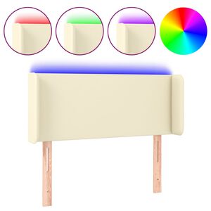 vidaXL LED uzglavlje krem 83x16x78/88 cm od umjetne kože
