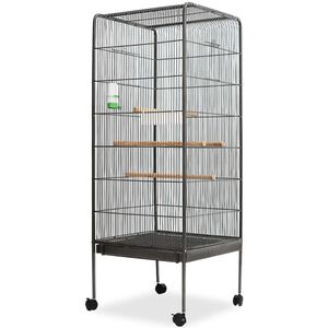 vidaXL Kavez za ptice crni 54 x 54 x 146 cm čelični