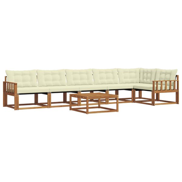 vidaXL Set vanjskih sofa s jastukom 7 pcs Prirodna i krem
