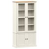vidaXL Vitrina sa staklom VIGO bijela 85x35x170 cm od masivne borovine