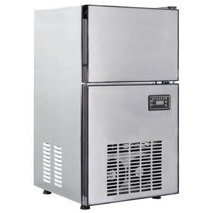 vidaXL Proizvođač kockica leda s vratima Srebrno 43 x 40 x 71 cm