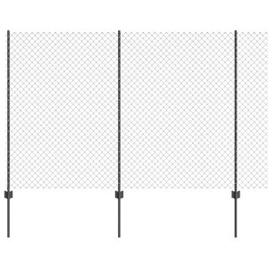 vidaXL Ograda s postovima Siva