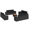 vidaXL 13-dijelni set vrtnih sofa s jastucima poliratan crni