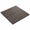 vidaXL Pločice za decking 3D Dizajn 11 pcs Tamno smeđa 30 x 30 cm