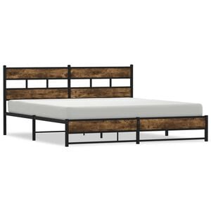 vidaXL Metalni okvir kreveta bez madraca boja hrasta 180x200 cm