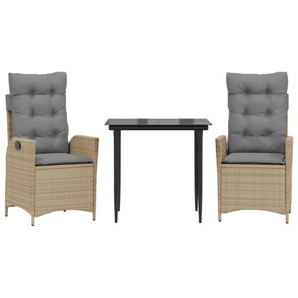 vidaXL 5-dijelni vrtni blagovaonski set od poliratana s jastucima bež