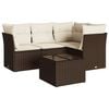 vidaXL 5-dijelni set vrtnih sofa s jastucima poliratan smeđi