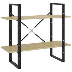 vidaXL Ormarić za knjige s 2 razine boja hrasta 80 x 30 x 70 cm drveni