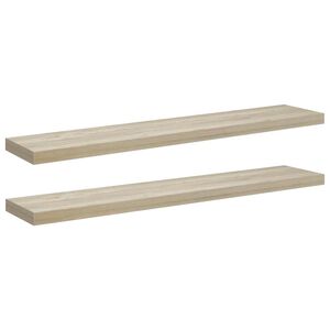 vidaXL Plutajuće zidne police 2 kom boja hrasta 120x23,5x3,8 cm MDF