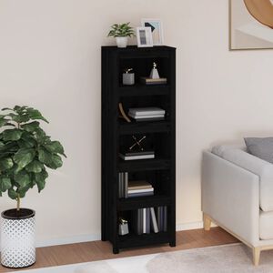vidaXL Ormarić za knjige Crna 50x35x154 cm od masivne borovine