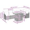 vidaXL Sjedeća garnitura za vrt s jastukom 7 pcs Siva