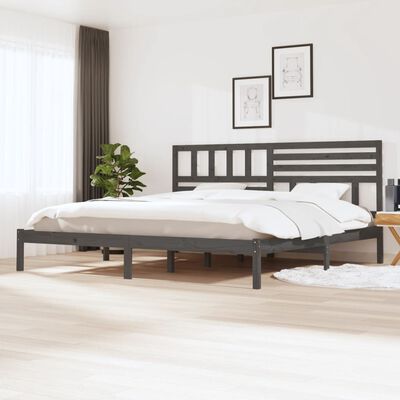 vidaXL Okvir za krevet od borovine sivi 180x200 cm veliki bračni