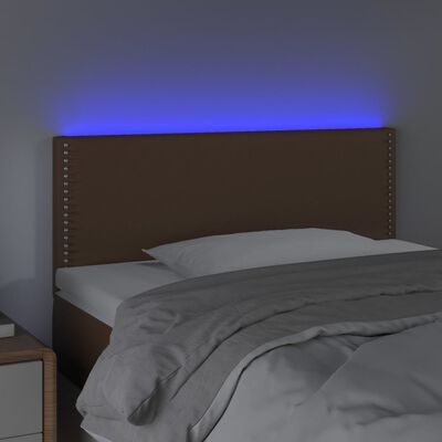 vidaXL LED uzglavlje smeđe 90 x 5 x 78/88 cm od umjetne kože