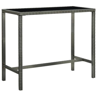 vidaXL Vrtni barski stol sivi 130 x 60 x 110 cm od poliratana i stakla