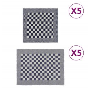 vidaXL Set ručnika od 10 komada plavo-bijeli pamučni