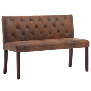 vidaXL Klupa od umjetne bru&scaron;ene kože 120 cm smeđa