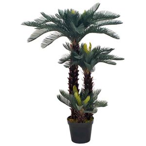 vidaXL Umjetna cikas palma s posudom zelena 125 cm