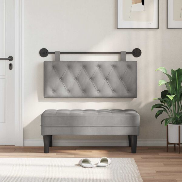 vidaXL Držeće uzglavlje Zidne Svijetlo siva 110 x 55 x 7 cm Bar&scaron;un