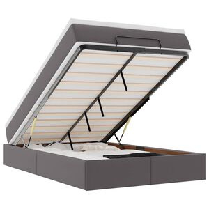 vidaXL Otomanski okvir kreveta s madraca sivi 120x190cm umjetne kože