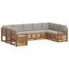vidaXL Set vanjskih sofa 9 kom. Prirodna i svijetlo siva