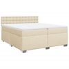 vidaXL Krevet s oprugama i madracem krem 200 x 200 cm od tkanine