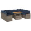 vidaXL 10-dijelni set vrtnih sofa od poliratana s jastucima sivi