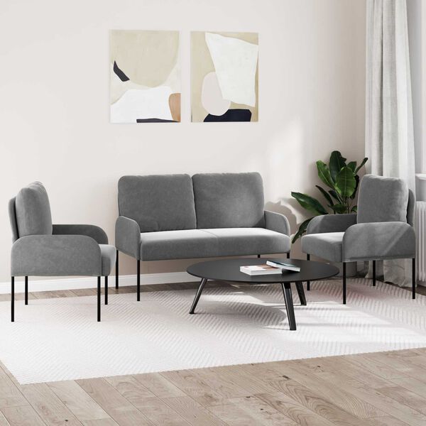 vidaXL Setovi sofa 3 pcs Tamno siva 115 x 56 x 80 cm &Scaron;perploča