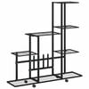 vidaXL Stalak za cvijeće s kotačima 94,5 x 25 x 92,5 cm crni metalni