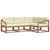 vidaXL Set vanjskih sofa 4 kom. Prirodna i krem