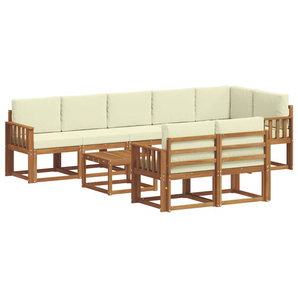 vidaXL Set vanjskih sofa s jastukom 9 pcs Prirodna i krem