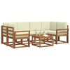 vidaXL Set vanjskih sofa s jastukom 7 pcs Prirodna i krem