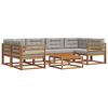 vidaXL Set vanjskih sofa s jastukom 7 pcs Prirodna i svijetlo siva